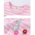 thumbnail image 7 of Bellafa 100% Cotton Toddler Girls Summer Short Sleeve Dress Rabbit Print Easter Jersey Dresses For 2-7 Years, 7 of 7