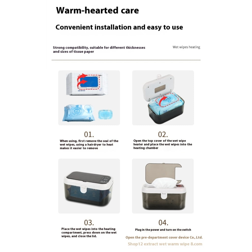 Tizuqe Baby Friendly Wet Wipe Warmer Comfortable Wet Wipes Elegant Wipe Warmer Baby Wipes Heater Quick Heating Wet Wipes