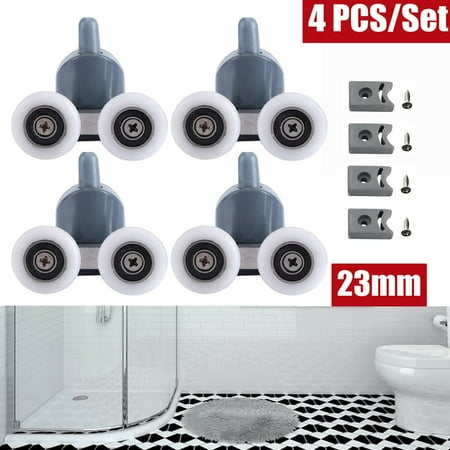 

4Pcs Zinc Alloy Twin Shower Door Rollers Runners Wheels 23Mm Wheel Home Tool
