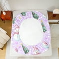 thumbnail image 5 of Feelyou Teens Winter Snowman Bed Sheets, Dreamy Fairy Tale King Sheets, Christmas Dots Tree Sheet Set, Breathable Home Decor, 4-Piece, 5 of 7