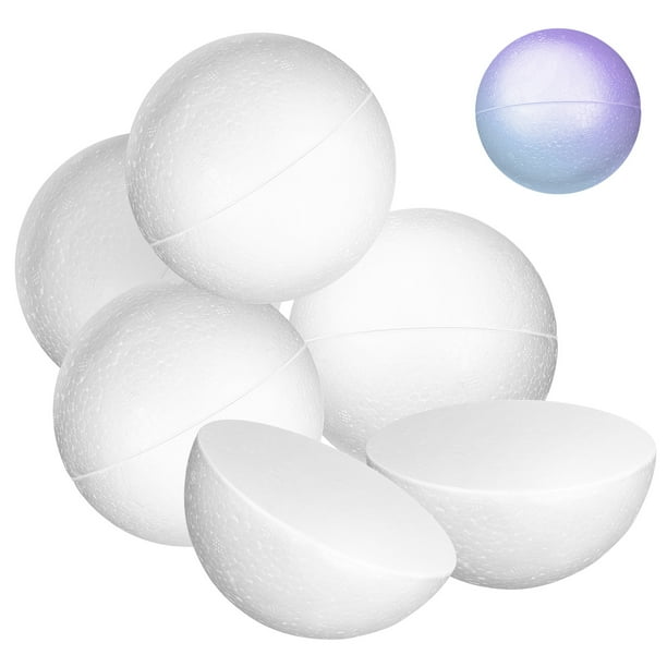 ColoMX 10 Uds. De hemisferios de espuma, adornos artesanales DIY, espumas sin pintar, pintura de hemisferio, hemisferio de espuma