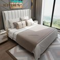thumbnail image 2 of European Style Solid Wood King And Queen Size Bed For Bedroom Furniture Comfortable Upholstered High Quality Double Bed Set&nbsp; My Lux Decor Round, 2 of 10