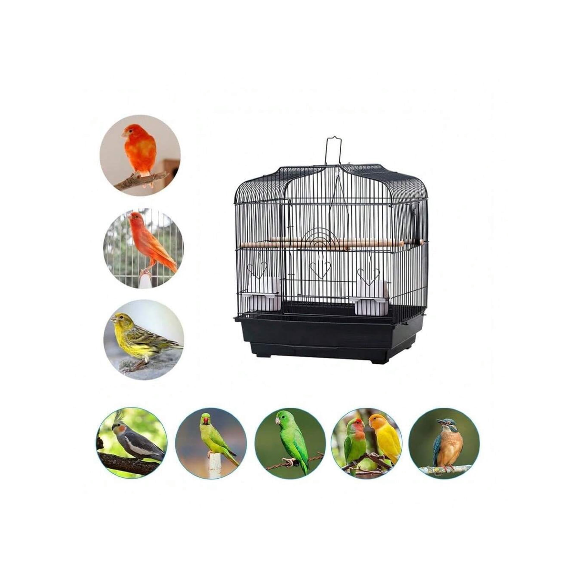 EastVita Travel Bird Cage 20X18X14inch Portable Birdcage With Handle And Perches For Small Parrots Canaries Cockatiels Lovebirds Finches Budgies Conures