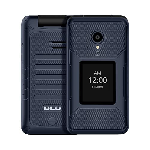 Restored BLU Tank Flip |Unlocked | 4G LTE Flip Phone|2022 | 2.8" + 1.8" Display | Blue