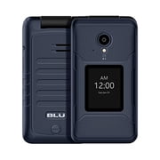 Restored BLU Tank Flip |Unlocked | 4G LTE Flip Phone|2022 | 2.8 + 1.8 Display | Blue