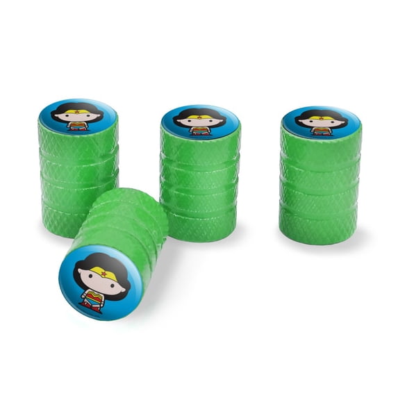 Wonder Woman Cute Chibi Character Tire Rim Wheel Aluminum Valve Stem Caps