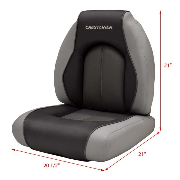 Crestliner Boat Seat Cushions 2156291 Gray Black 2 Piece Set
