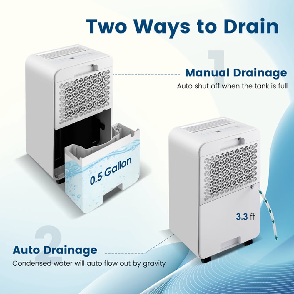 Spaco 32 Pints/Day Portable Quiet Dehumidifier for Rooms up to 2500 Sq. Ft-Yellow, Dehumidifier for Basement and Bedroom