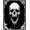 Black White, Pattern 9, variant on ODIKA Gothic Ghost Horror Skull Vintage Distressed Border Scroll Motif for Home Office, Gaming Room, Under Desk, Non-Slip Chair-Friendly