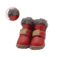 thumbnail image 3 of Methold 4pcs zapatos para mascotas botas de nieve impermeables cuero de la PU calzado de invierno para mascotas Ropa para mascotas rojo tipo 5 Methold PT000057-15B, 3 of 6
