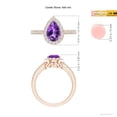 thumbnail image 4 of ANGARA Natural 1.05 Ct. Amethyst with Diamond Halo Ring in 14K Rose Gold for Women (Ring Size: 7.5), 4 of 8