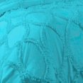 thumbnail image 4 of DNG Creations 5 Piece Ruffle Ribbon Design Comforter ( Oversized Queen Size ) Ultra Soft All-Season 550 GSM 800 Threads Count,100% Egyptian Cotton - Solid Turquoise Blue Colour, 4 of 4