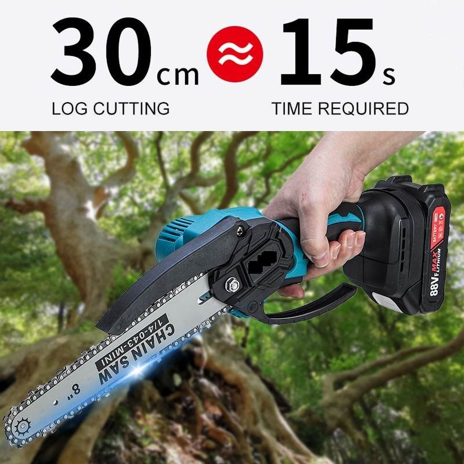 8 Inch Brushless Electric Chain Saw Mini Handheld Pruning Saw Woodworking Electric Chainsaw Cutting Tool for 18V Battery