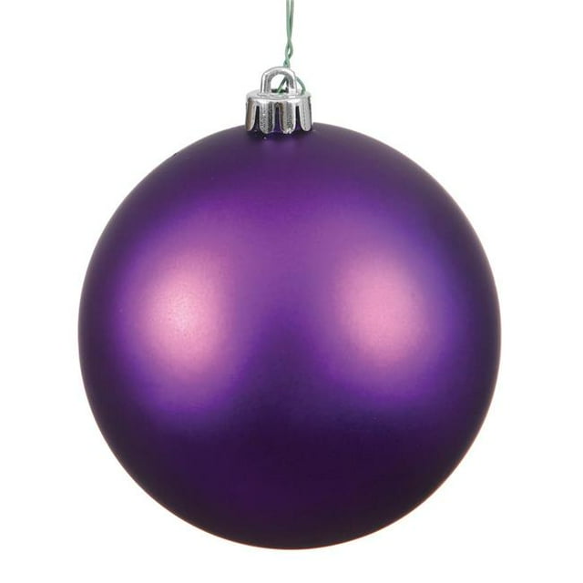 Ornement Boule Percée UV Mat Prune, 10 Po.