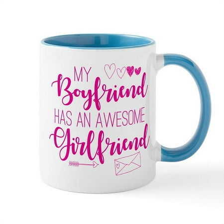 

CafePress - Boyfriend Has Awesome Girlfriend Mug - 11 oz Ceramic Mug - Novelty Coffee Tea Cup