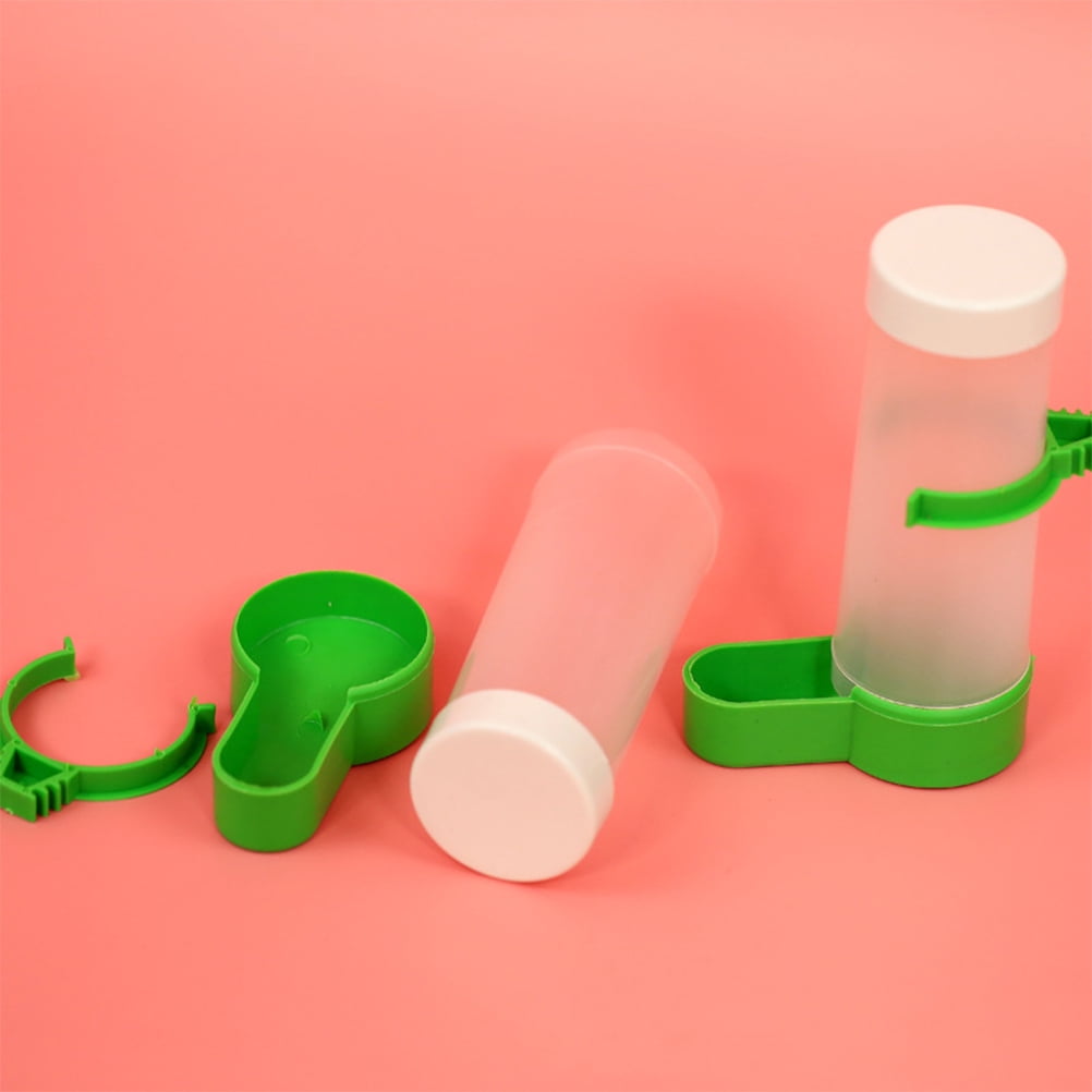 BESTYASH Portable Green Parrot Feeding Cups, Small Outlet Design, Time-Saving, Set of for Easy Bird Care