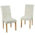 thumbnail image 4 of Costway Set of 2 Parsons Upholstered Fabric Chair with Wooden Legs Beige, 4 of 10