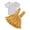Yellow, variant on BemeyourBBs Toddler Baby Girls Summer Clothes Vintage Infant Baby Girls Summer 2 Piece Outfit Polka Dot Collar Short Sleeve T-Shirt and Ruffle Suspender Skirt Set