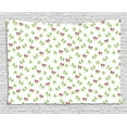 thumbnail image 1 of Cranberry Tapestry, Botany Leaves with Fruits Field Foliage Nature Herbs Garden Pattern, Wall Hanging for Bedroom Living Room Dorm Decor, 80W X 60L Inches, Lime Green Dark Magenta, by Ambesonne, 1 of 2