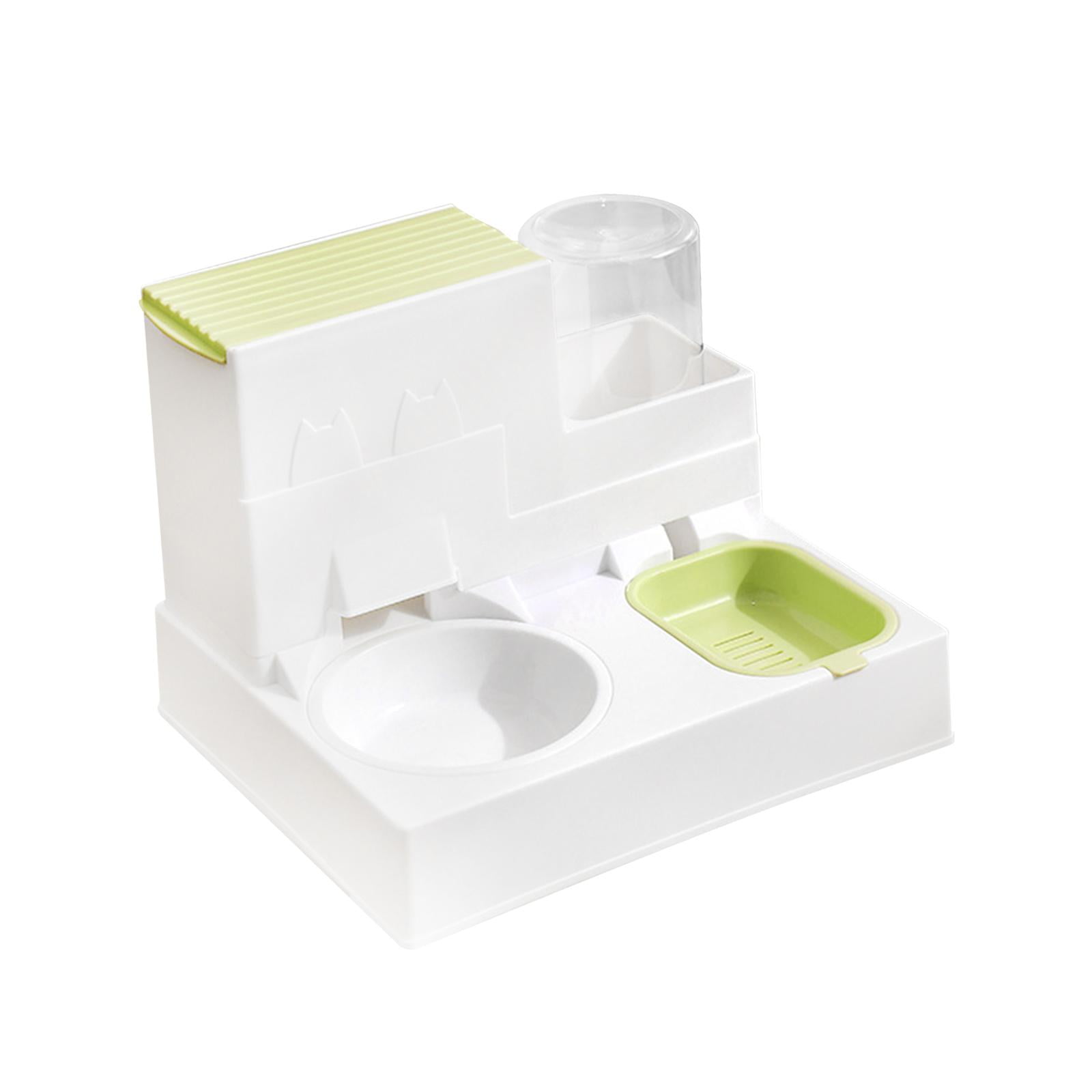 oshhnii 2 in 1 Automatic Cat Feeder Pet Feeder Cat Water Dispenser and Food Bowl Set for Grass Green