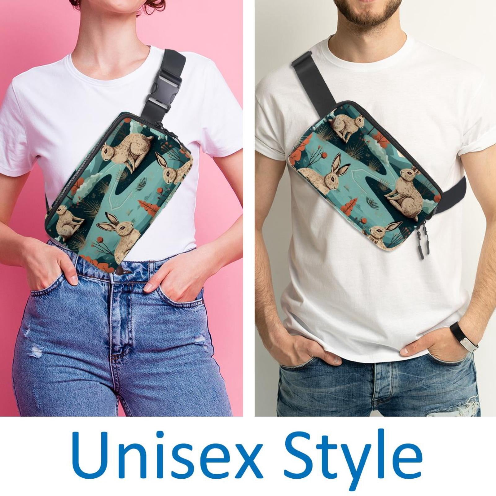 Rabbit Running Belt Waist Bag Fanny Packs, Lightweight Adjustable with Extension Strap, Unisex