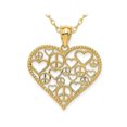 thumbnail image 1 of 14K Yellow Gold Peace Heart Charm Pendant Necklace with Chain, 1 of 4