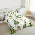 thumbnail image 3 of Manfei Cartoon Xmas Tree Full Size Comforter Sets for Teen, Yellow Bowknot Print Bedding Comforter Set, Merry Christmas Reversible Bedding Sets, Lightweight Room Decor, 3-Piece, 3 of 8