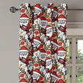 thumbnail image 2 of Ambesonne Christmas Grommet Curtain, Snowman Reindeer, 50" x 120", Pale Brown White and Red, 2 of 6