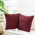 thumbnail image 3 of Chenille Soft Throw Pillow Covers, Farmhouse Velvet Pillow Covers, Decorative Square Pillow Covers with Stitched Edge for Couch Sofa Bed,18x18inch, 3 of 3