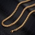 thumbnail image 3 of Invicta Jewelry Men's Spiga Wheat Chain Gold Plated Steel Necklace (8mm) - 24", 3 of 8