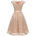 thumbnail image 5 of Market In The Box Women's Lace Dress Vintage Style Midi Dress Cap Sleeve Swing Dress Scoop Bridesmaid Dress Party Cocktail Dresses Homecoming Dress, 5 of 8