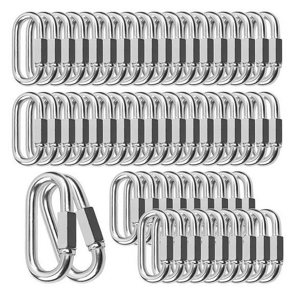 30PCS M6 Quick Links Chain Links Connector Carabiner ,Screw Lock Oval Locking Carabiner for Chain Hammock