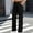Black, variant on Women's Jeans High Rise Wide Leg Plus Size Fashion Multiple Pockets Work Clothes Straight Full Length Jeans