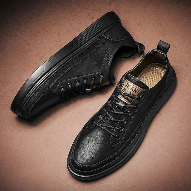 Zapatos casuales para hombre zapatillas planas de moda mocasines de plataforma negros calidos zapatillas de cana baja para hombre 26 5 cm XCF Bodega Aurrera en linea