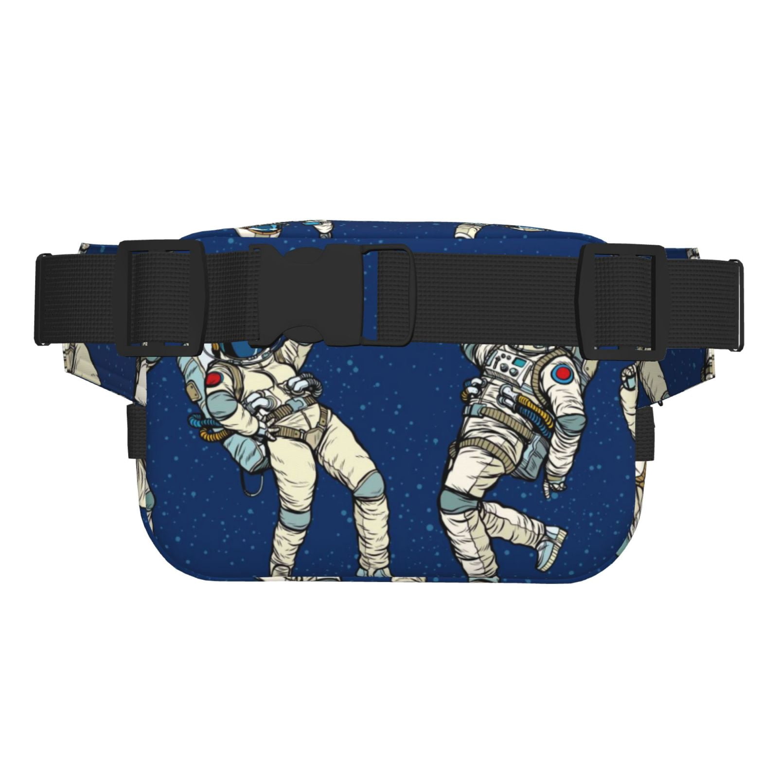 Picia Disco party Astronaut Dancing Print Square Double-Layer Waist Bag Mini Adjustable Waist Belt Bag Exercise Running Travel Hiking