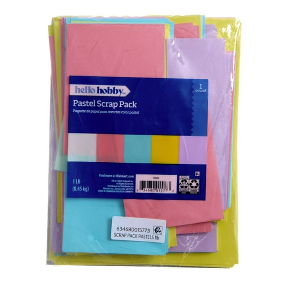 Hello Hobby Assorted Pastel Scrap Pack 1LB - Pastel Cardstock for Crafts and Art
