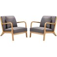 thumbnail image 6 of YODOLLA Mid-Century Modern Accent Chair Upholstered Living Room Arm Chair with Pillow in Gray Set of 2, 6 of 8