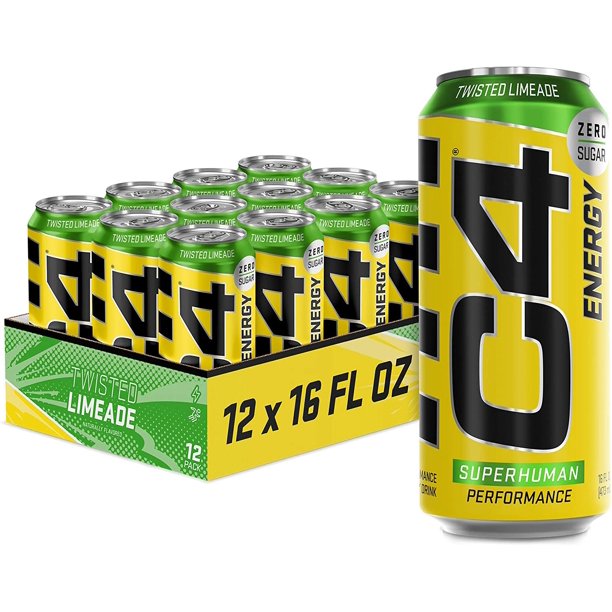 C4 Energy Carbonated Zero Sugar Energy Drink, Pre Workout Drink + Beta