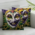 thumbnail image 2 of Nawypu  Mardi Gras Beads Please Throw Pillow Covers, Masquerade Mask Bead Crawfish Holiday Cushion Case Decoration for Sofa Couch 2pc, 2 of 6