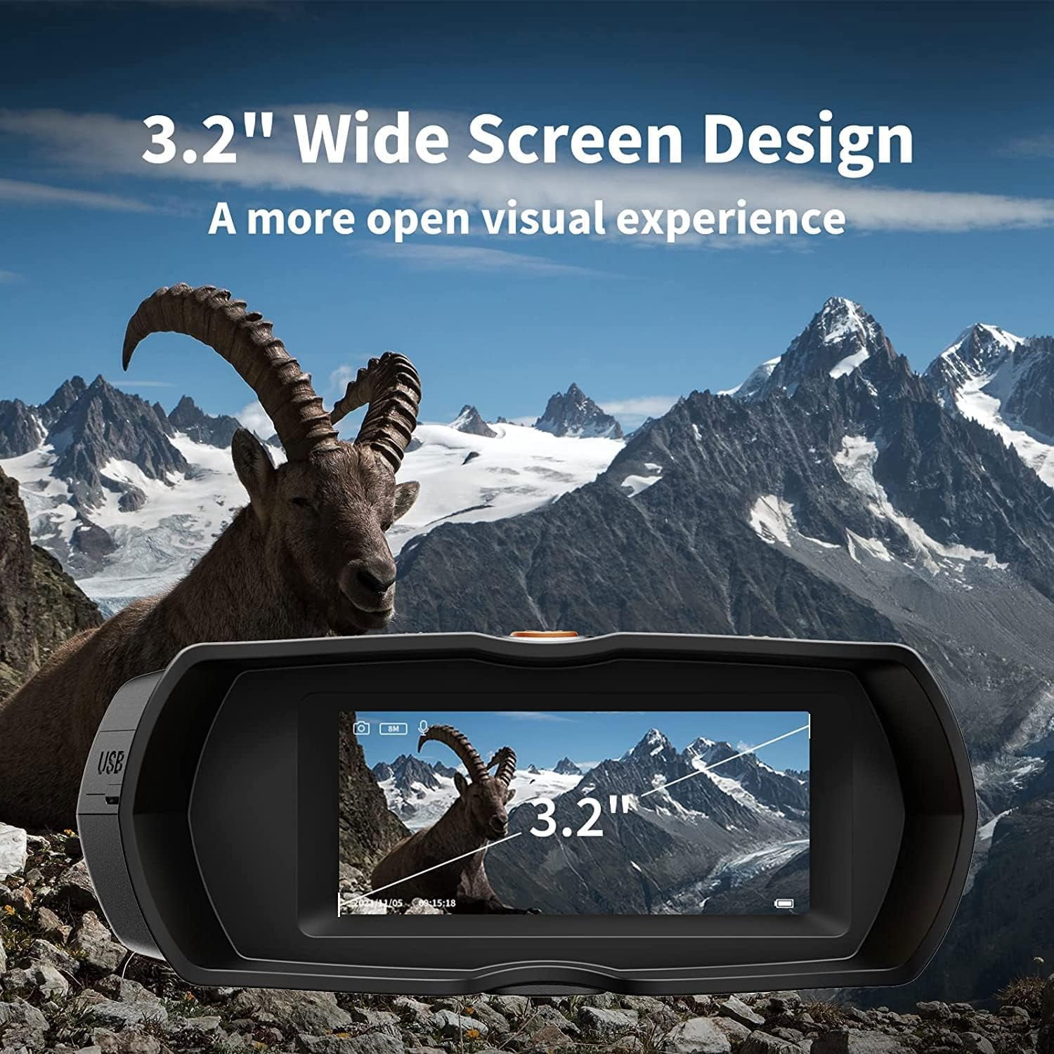 Night Vision Binoculars, Digital Infrared, 10X Optical Zoom, HD Photo & 1080P Video, IP56 Waterproof