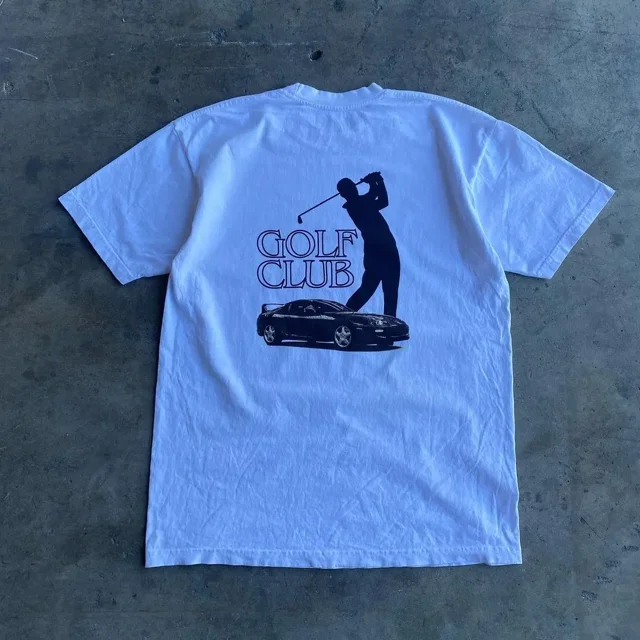 Y2K Harajuku Été Style Gothique Imprimé Coton Lavé Col Rond T-shirt Ample pour Hommes Mode Rue Décontracté Manches Courtes JIANGLANG