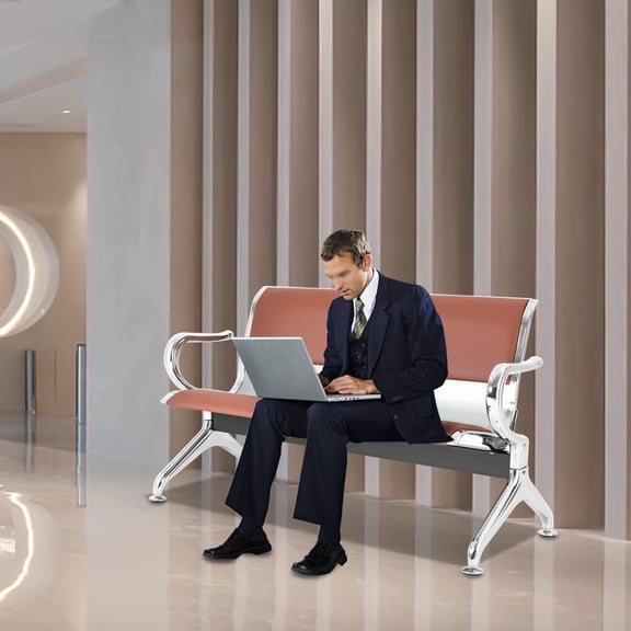 2 Seat Waiting Chair Guest Chair Airport Bench Reception Room Chair Office Bank
