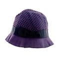 thumbnail image 4 of Dolce & Gabbana Texture Purple 100% Cotton Bucket Hat with Bow-59 for womens, 4 of 4