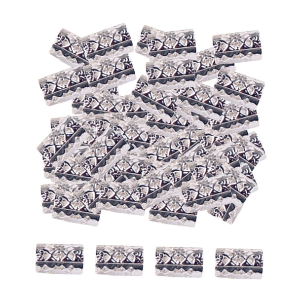 100 piezas de anillos de cuentas para rastas, accesorios para el cabello, anillos para trenzas, clips para el cabello para mujeres Plata 10mmx15mm