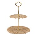 thumbnail image 2 of Woven Fruit Tray, Rattan Serving Standing Trays 2 Tier Round Exquisite  for Wedding for Party, 2 of 8