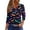 Purple, variant on WTOBBY Women's Halloween Printed V-Neck Button Detail Tee with 3/4 Sleeve, Casual Weekend Fashion Top for Fall Season, Comfortable Daily Wear Apparel,Black L