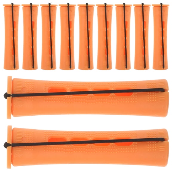 DEEPCRAFF 30Pcs Orange Hair Curlers Plastic Perm Rods for Medium Length Hair Styling