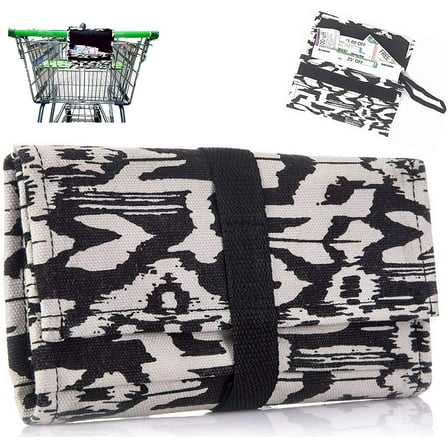 Modern Grocery Coupon Organizer for Purse - Wallet & Extreme Coupon Holder. Set Includes 24 Plastic Coupon Cards Dividers and Stickers. Material- High Quality Canvas. (BLACK & WHITE)