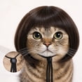 thumbnail image 4 of huayou Pet Bob Wig, Short Hair Costume Headpiece with Adjustable Tie Strap, Synthetic Hair Dress-up Accessory for Small & Medium Dogs and Cats, for Party, Cosplay & Daily Photography Use, 4 of 6