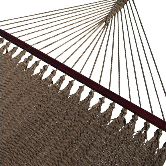 Double Caribbean Hammock - 48 inch - Soft Spun Polyester - Mocha